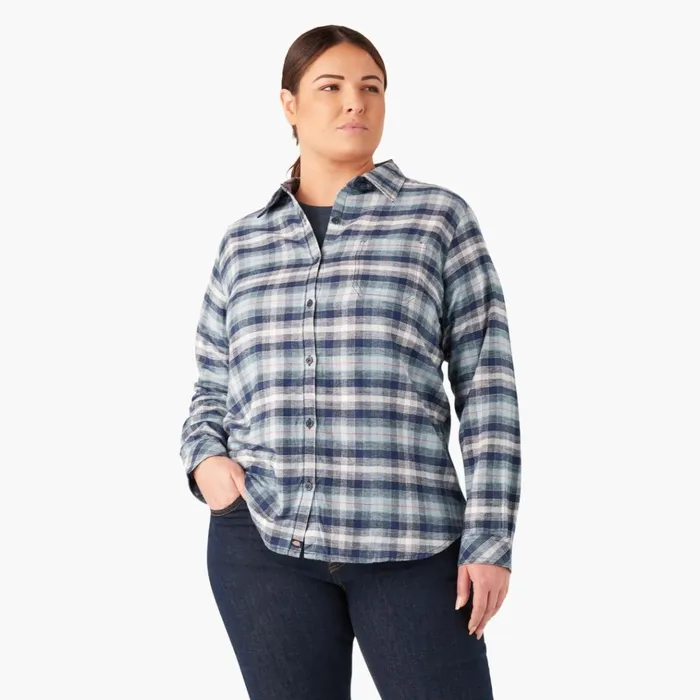 Women039s Plus Long Sleeve Plaid Flannel Shirt Clear BlueNavy Ombre Plaid Clear Bluenavy Ombre Plaid c1f Women Dickies Button Up Women039s Plus Long Sleeve Plaid Flannel Shirt Clear BlueNavy Ombre Plaid Clear Bluenavy Ombre Plaid c1f Women Dickies Button Up