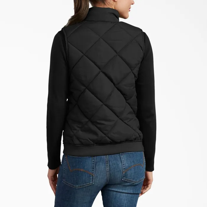 Women039s Quilted Vest Black Black bk Women Dickies Vests Women039s Quilted Vest Black Black bk Women Dickies Vests