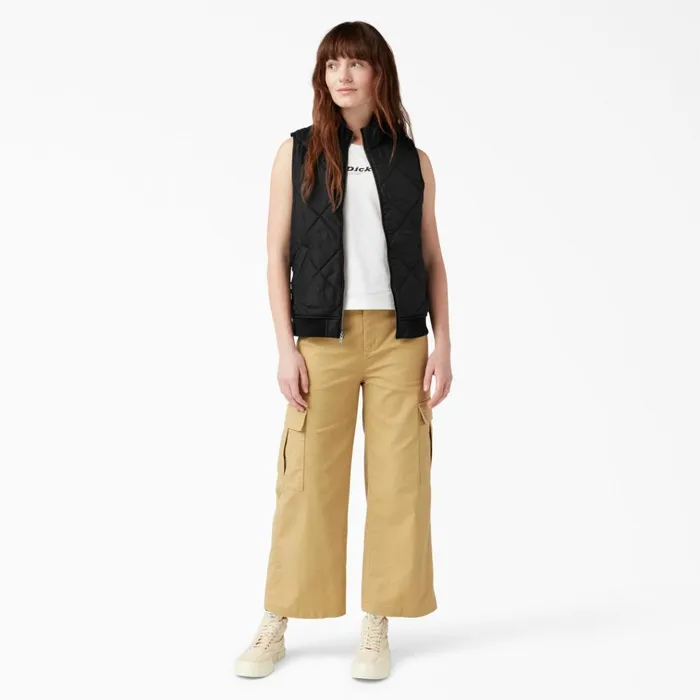Women039s Quilted Vest Black Black bk Women Dickies Vests Women039s Quilted Vest Black Black bk Women Dickies Vests