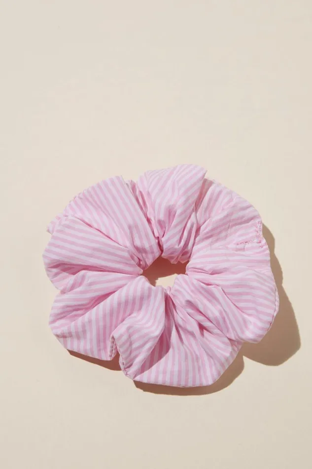 Women Accessories and Slippers Cotton On Body Volume Scrunchie Pink Pinstripe