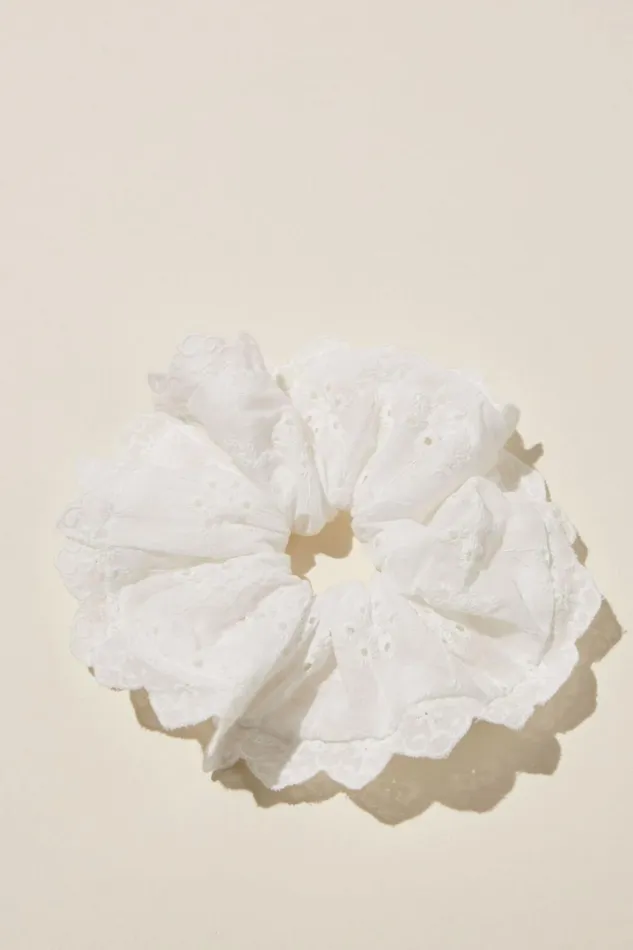 Women Accessories and Slippers Cotton On Cottage Scrunchie White Broderie