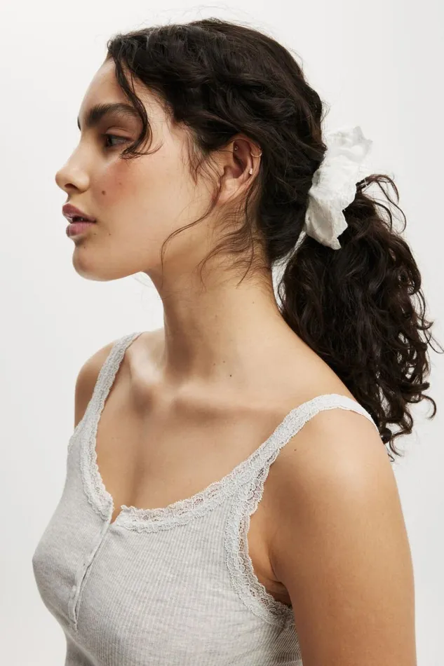 Women Accessories and Slippers Cotton On Cottage Scrunchie White Broderie