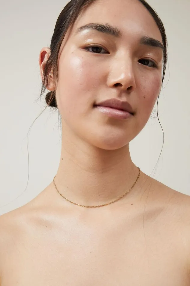 Women Accessories Cotton On Waterproof Fine Chain Necklace Gold Plated Twist Chain