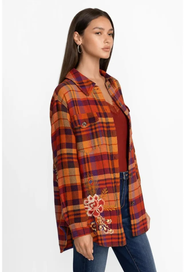 Women Ananke Shirt Jacket Plaid Johnny Was Outerwear
