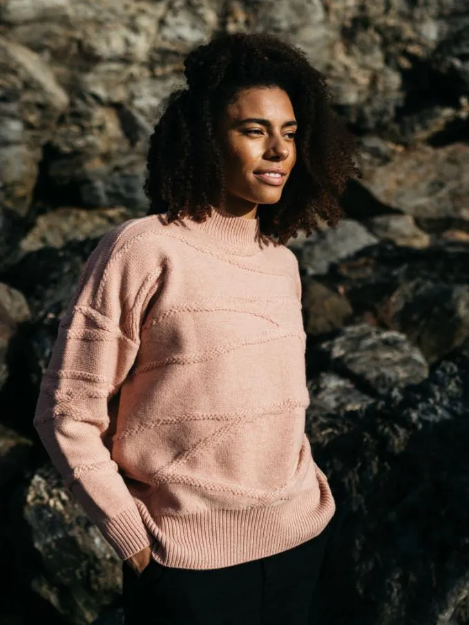 Women Arkose Knit Jumper Blush Finisterre Knitwear