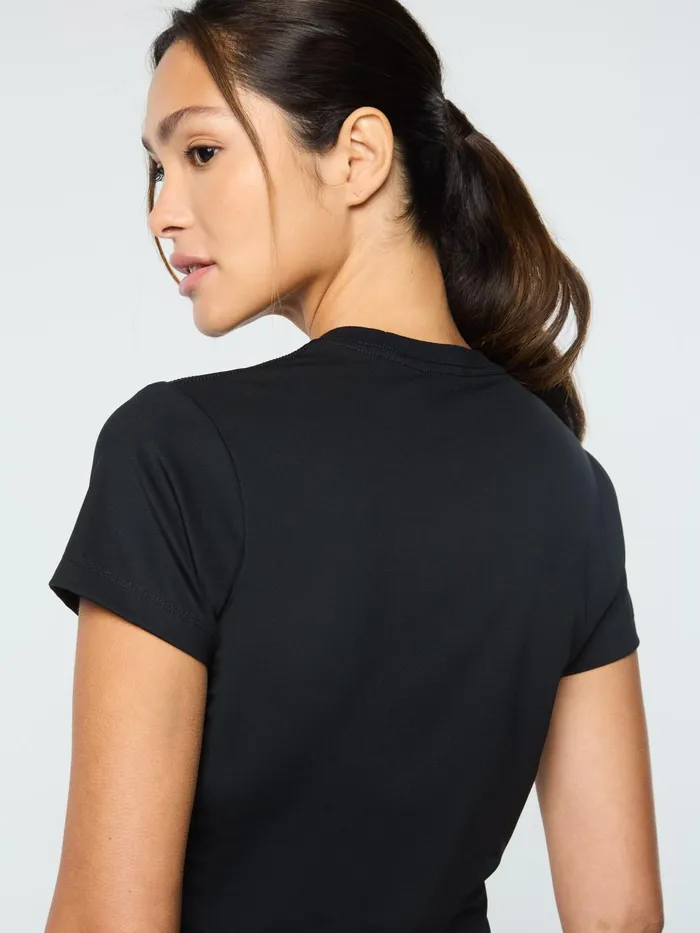 Women Athleisure Sergio Tacchini Mirano Fitted Crop Top Black Beauty