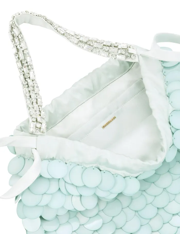 Women Bags Zimmermann Sequin Embroidered Pouch Mint