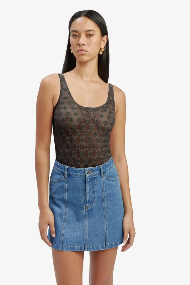 Women Bardot Bodysuits Adoni Lace Bodysuit In Black