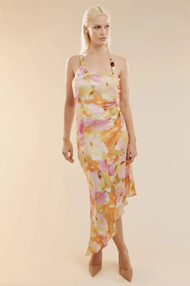 Women Bardot Day To Night Dresses Andy One Shoulder Midi Dress In Wall Flrl