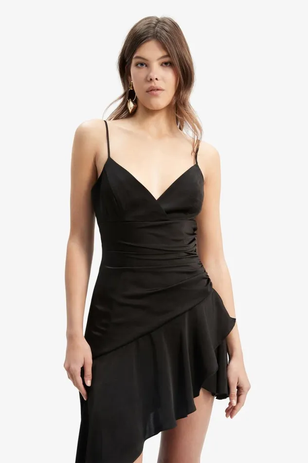 Women Bardot Day To Night Dresses Idres High Low Dress In Black