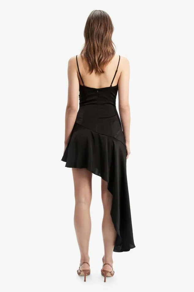 Women Bardot Day To Night Dresses Idres High Low Dress In Black