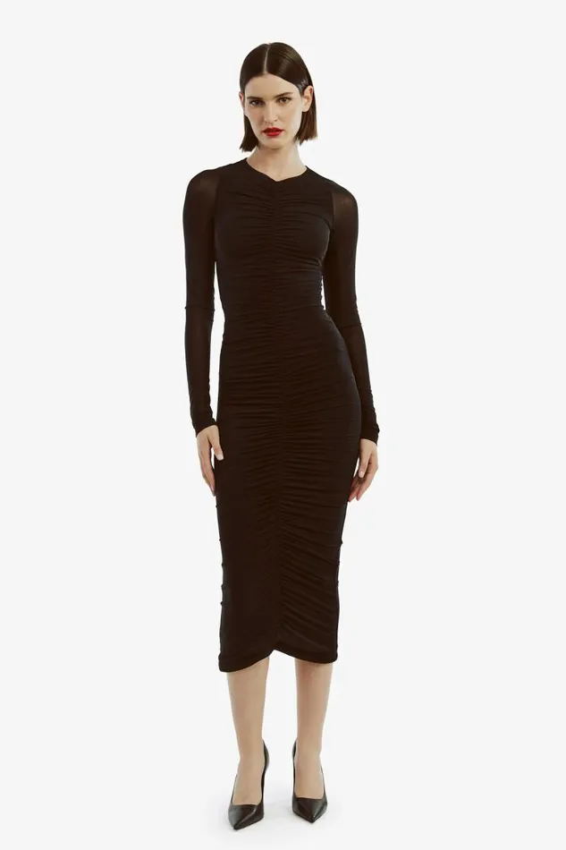 Women Bardot Day To Night Dresses Jaya Mesh Maxi Dress In Black Women Bardot Day To Night Dresses Jaya Mesh Maxi Dress In Black