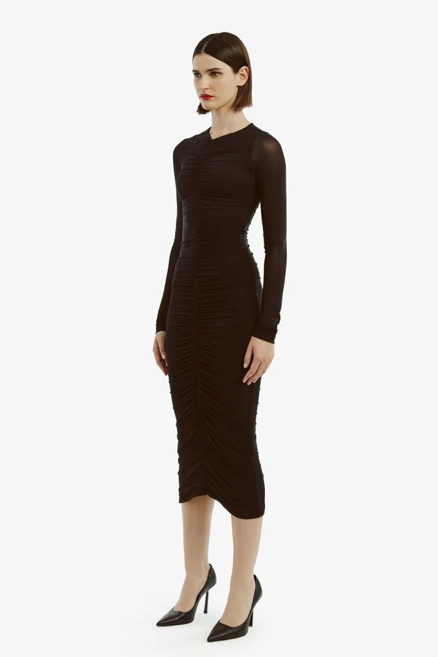 Women Bardot Day To Night Dresses Jaya Mesh Maxi Dress In Black Women Bardot Day To Night Dresses Jaya Mesh Maxi Dress In Black