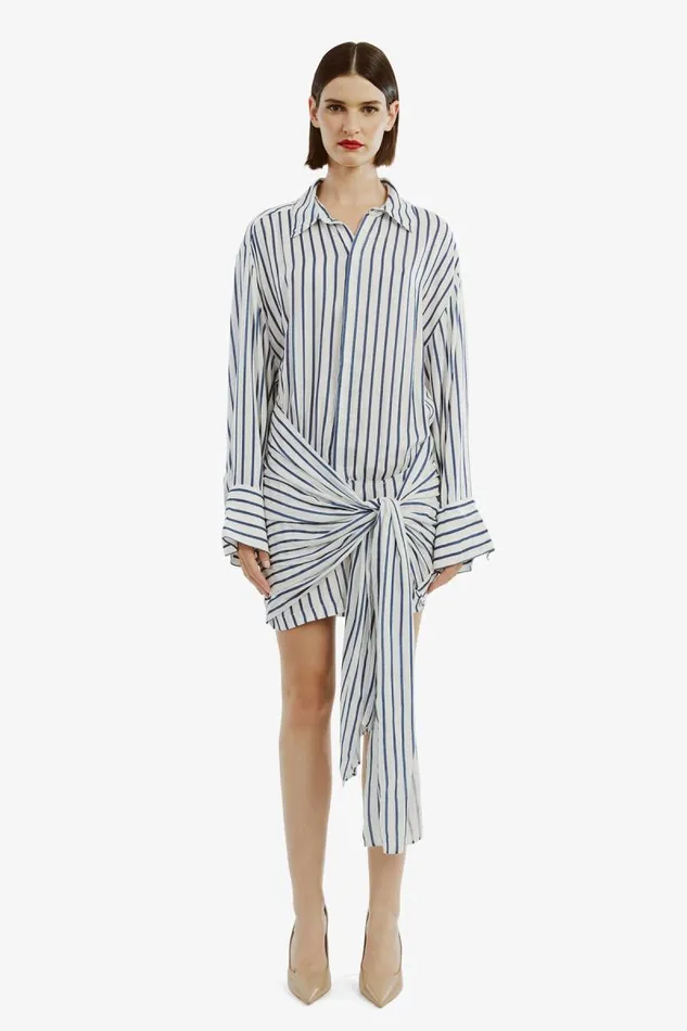 Women Bardot Day To Night Dresses Malira Shirt Dress In NavyWhite Women Bardot Day To Night Dresses Malira Shirt Dress In NavyWhite