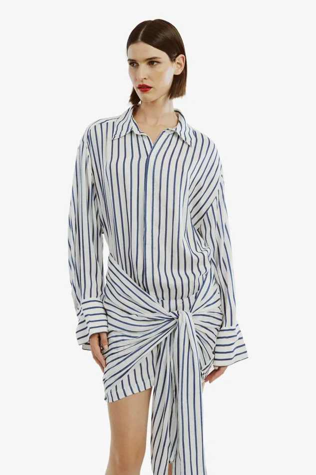 Women Bardot Day To Night Dresses Malira Shirt Dress In NavyWhite Women Bardot Day To Night Dresses Malira Shirt Dress In NavyWhite