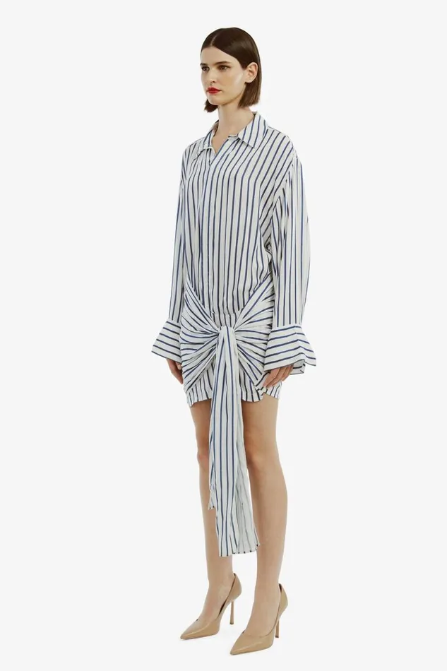 Women Bardot Day To Night Dresses Malira Shirt Dress In NavyWhite Women Bardot Day To Night Dresses Malira Shirt Dress In NavyWhite