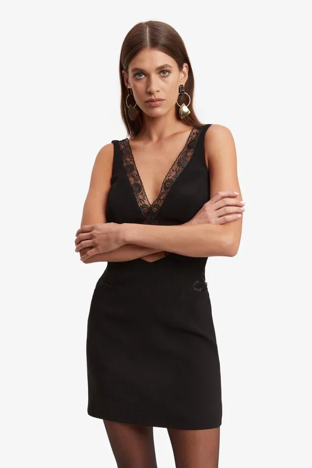 Women Bardot Day To Night Dresses Marzanna Lace Mini Dress In Black Women Bardot Day To Night Dresses Marzanna Lace Mini Dress In Black