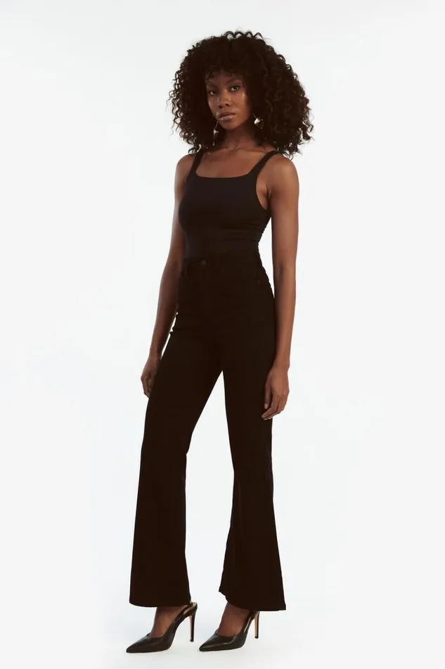 Women Bardot Flare Jean Ashlynn Hi Boot Leg Jean In Black Women Bardot Flare Jean Ashlynn Hi Boot Leg Jean In Black