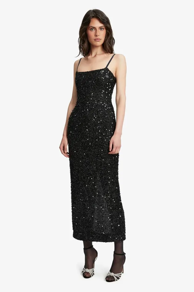 Women Bardot Occasion Dresses Infinite Sequin Maxi Dress In Black Women Bardot Occasion Dresses Infinite Sequin Maxi Dress In Black
