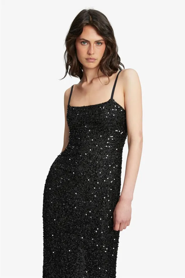 Women Bardot Occasion Dresses Infinite Sequin Maxi Dress In Black Women Bardot Occasion Dresses Infinite Sequin Maxi Dress In Black
