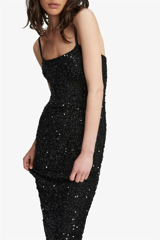 Women Bardot Occasion Dresses Infinite Sequin Maxi Dress In Black Women Bardot Occasion Dresses Infinite Sequin Maxi Dress In Black