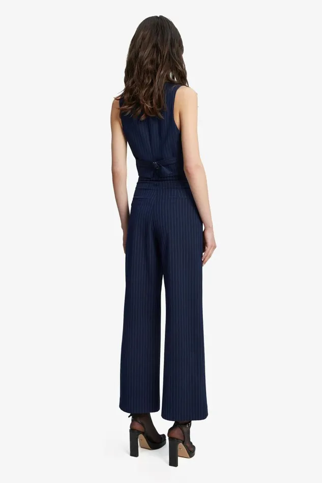 Women Bardot Pants Pin Stripe Wide Leg Pant In Navy Stripe Women Bardot Pants Pin Stripe Wide Leg Pant In Navy Stripe