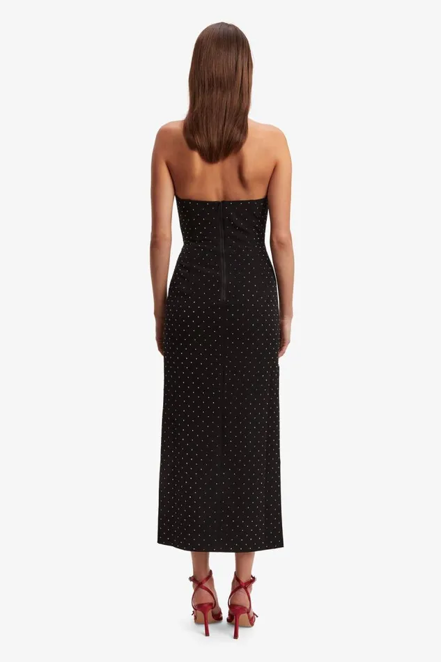 Women Bardot Party Dresses Eleni Stud Midi Dress In Black Women Bardot Party Dresses Eleni Stud Midi Dress In Black