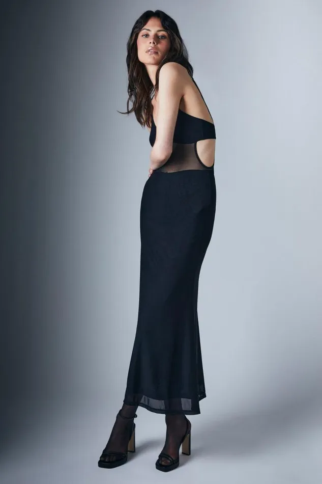 Women Bardot Party Dresses Harlequin Midi Dress In Black