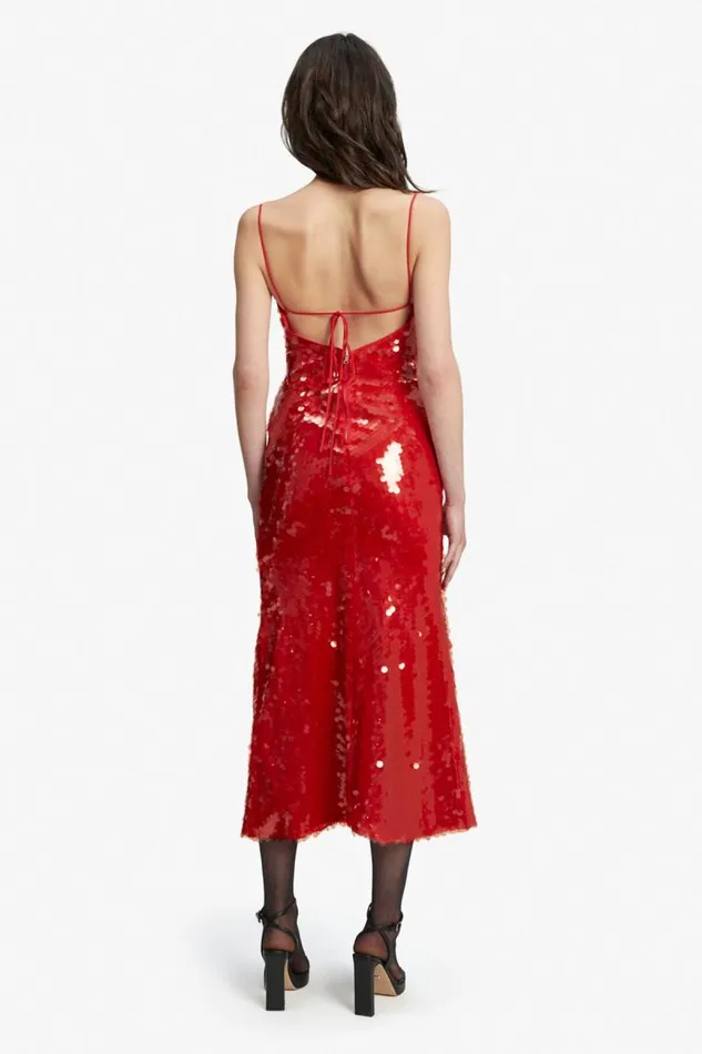 Women Bardot Party Dresses Karina Sequin Maxi Dress In Fire Red Women Bardot Party Dresses Karina Sequin Maxi Dress In Fire Red