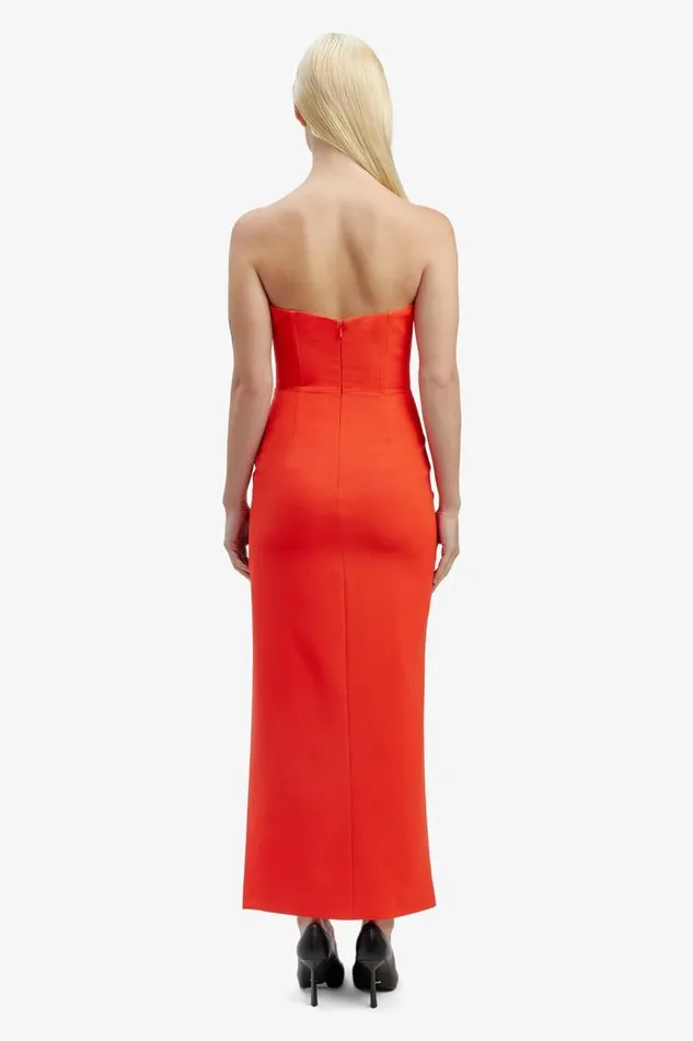 Women Bardot Party Dresses Saira Midi Dress In Orange Sorbet Women Bardot Party Dresses Saira Midi Dress In Orange Sorbet