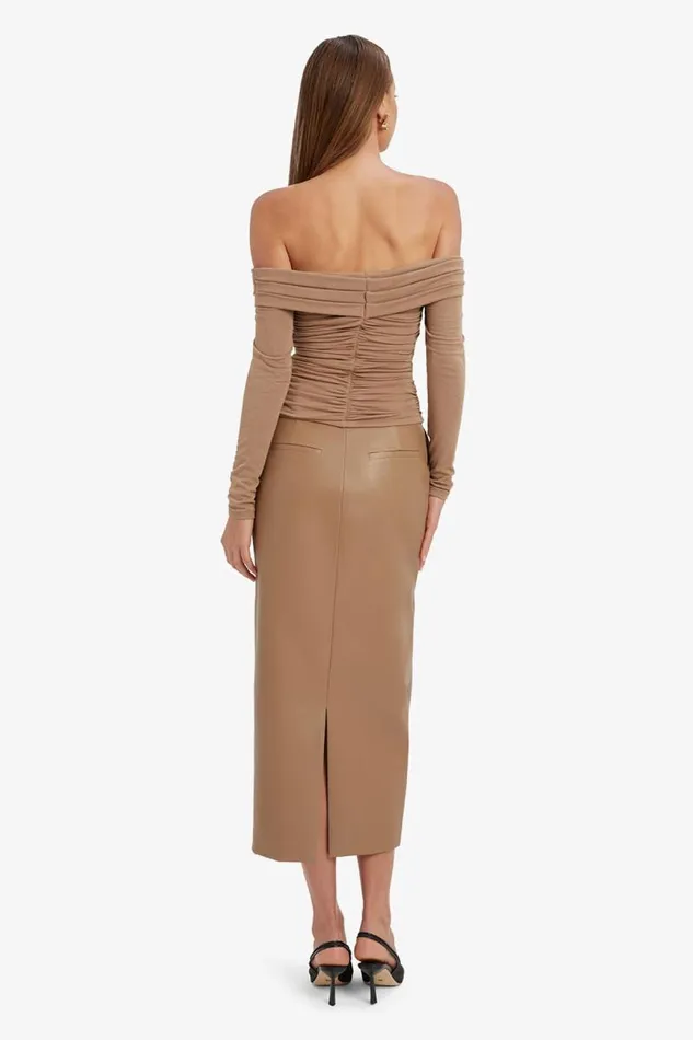 Women Bardot Party Tops Elsa Off The Shoudler Top In Taupe Women Bardot Party Tops Elsa Off The Shoudler Top In Taupe