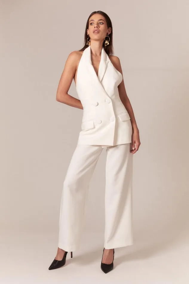 Women Bardot Party Tops Freya Longline Vest In Orchid White