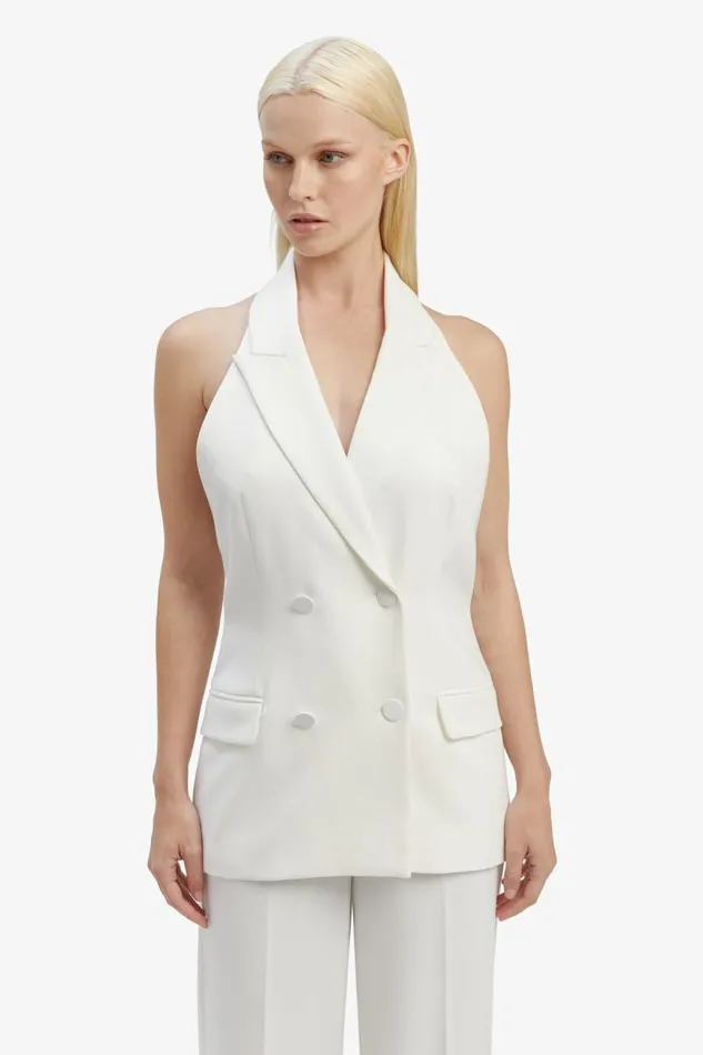 Women Bardot Party Tops Freya Longline Vest In Orchid White Women Bardot Party Tops Freya Longline Vest In Orchid White