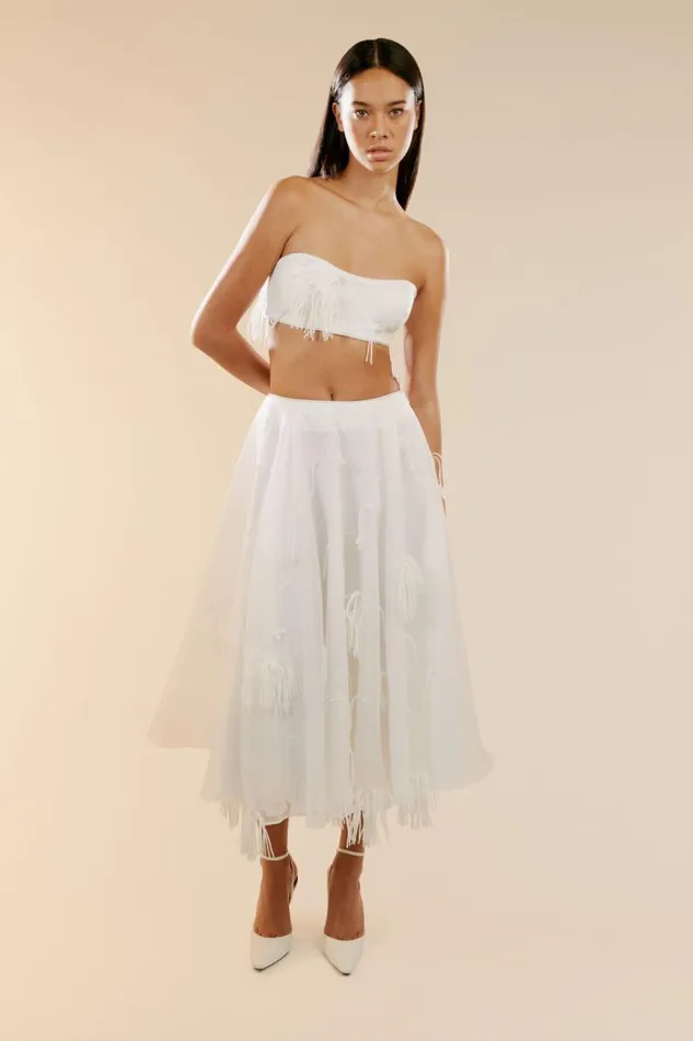 Women Bardot Skirts Marcelle Midi Skirt In Orchid White