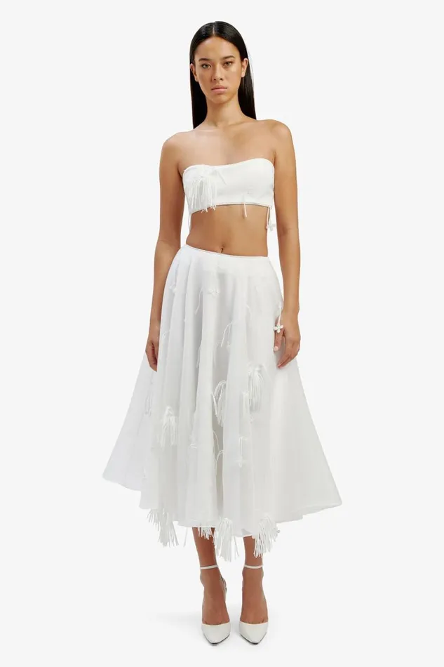 Women Bardot Skirts Marcelle Midi Skirt In Orchid White Women Bardot Skirts Marcelle Midi Skirt In Orchid White