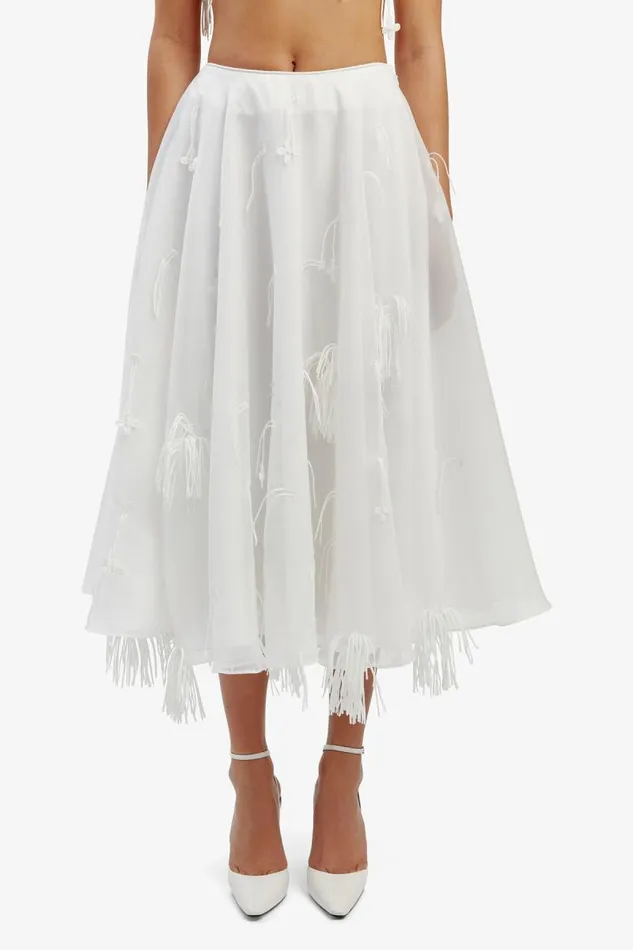 Women Bardot Skirts Marcelle Midi Skirt In Orchid White Women Bardot Skirts Marcelle Midi Skirt In Orchid White