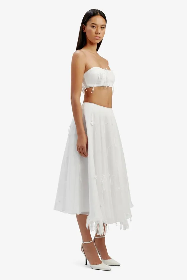 Women Bardot Skirts Marcelle Midi Skirt In Orchid White Women Bardot Skirts Marcelle Midi Skirt In Orchid White