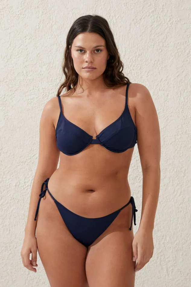 Women Bikinis Cotton On Balconette Bra Bikini Top Midnight