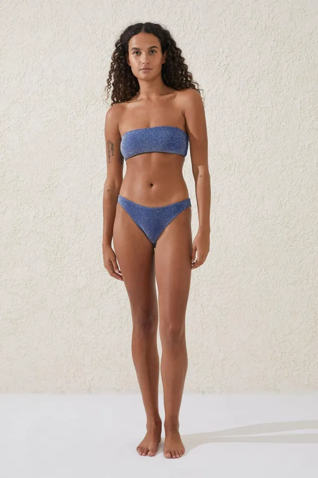 Women Bikinis Cotton On Bandeau Bikini Top Lapis Blue Metallic Women Bikinis Cotton On Bandeau Bikini Top Lapis Blue Metallic