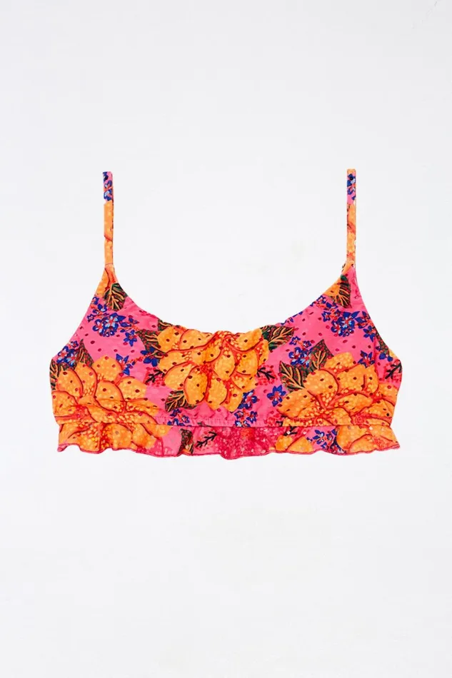 Women Bikinis Farm Rio Pink Flowers Garden Bikini Top Women Bikinis Farm Rio Pink Flowers Garden Bikini Top