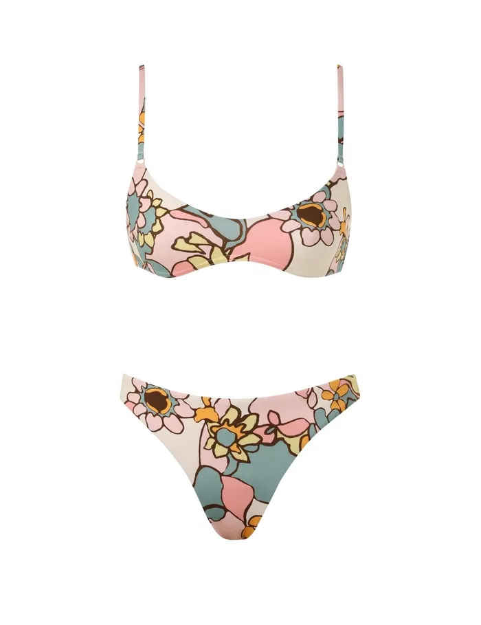 Women Bikinis Zimmermann Maxine Scoop Bikini Pink Kaleidoscope Floral