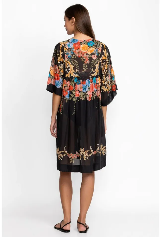 Women Black Royal Easy Coverup Dress Multi Johnny Was Swim and Resort