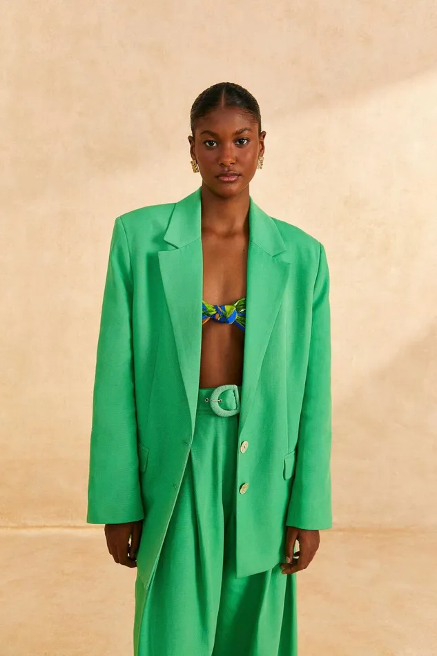 Women Blazers Farm Rio Bright Green Blazer