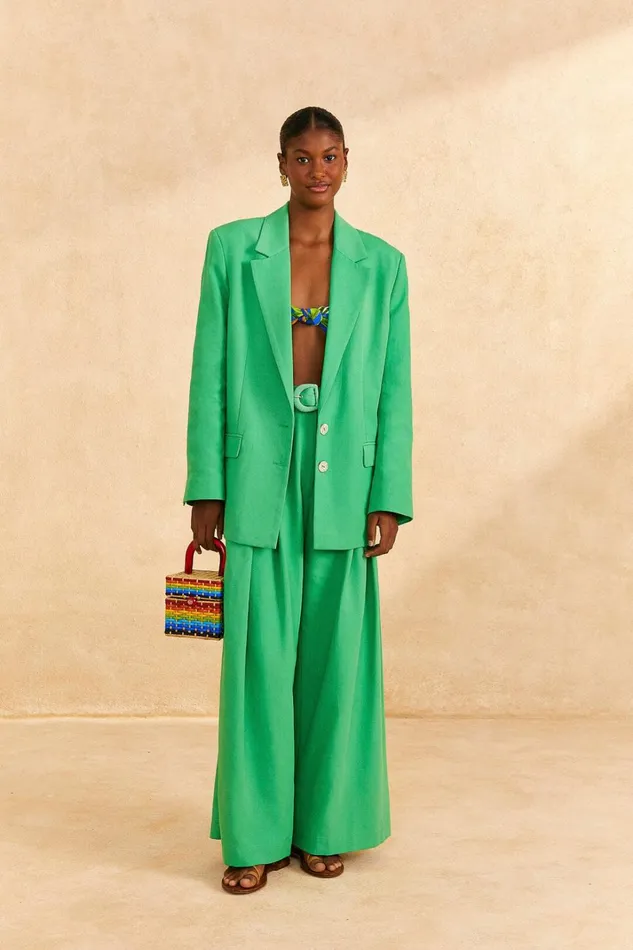 Women Blazers Farm Rio Bright Green Blazer