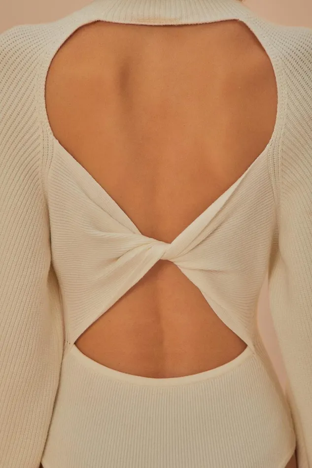 Women Bodysuits Farm Rio OffWhite Knit Bodysuit