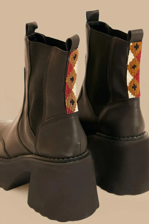 Women Boots and Sneakers Farm Rio Black Block Heel Chelsea Boot