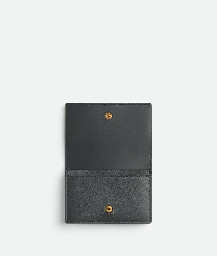 Women Bottega Veneta Card Cases Intrecciato Business Card Case Ardoise Glacier Aloe