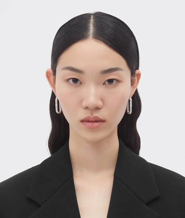 Women Bottega Veneta Earrings Chains Silver