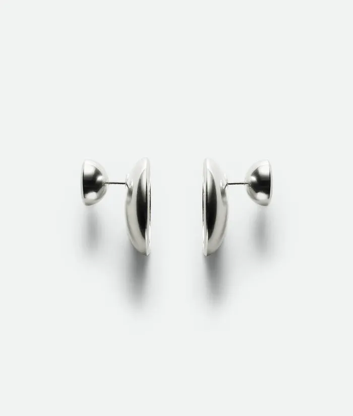 Women Bottega Veneta Earrings Concave Earrings Silver