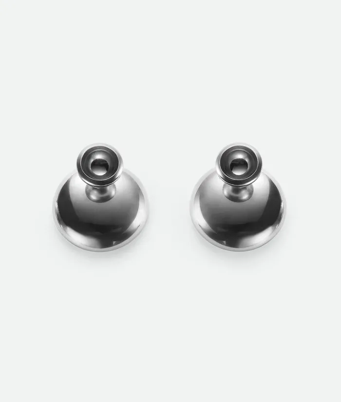 Women Bottega Veneta Earrings Concave Earrings Silver